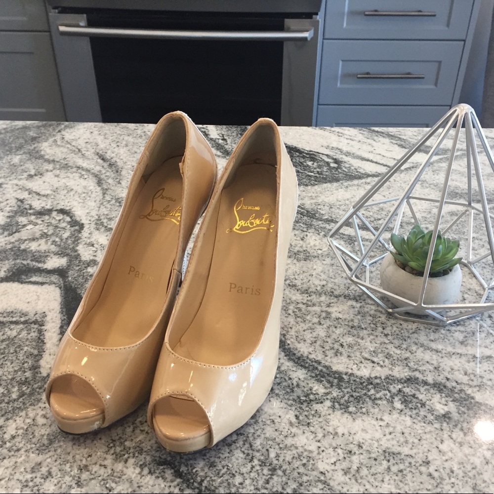 Beige Heels with Crystal gems